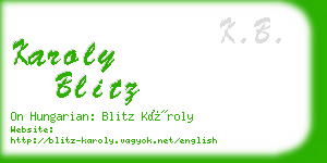 karoly blitz business card